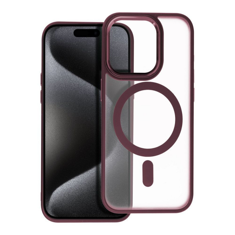 Apple iPhone 15 Pro Case Matte Mag Cove MagSAFE  Plum red 