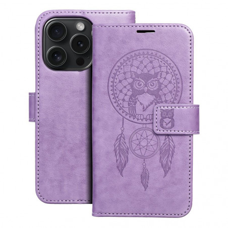 Apple iPhone 15 Pro Wallet Cases MEZZO Book Dreamcatcher  Purple