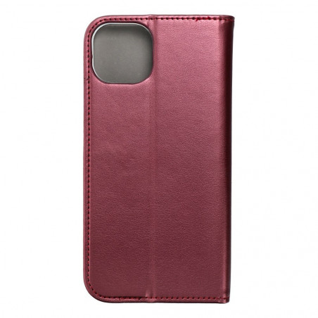 Apple iPhone 15 Plus Wallet Cases Smart Magneto book Burgundy 