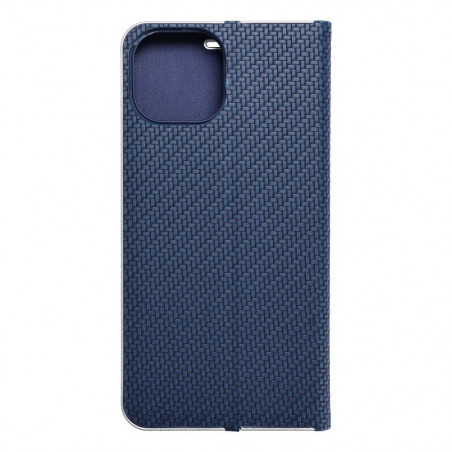 Apple iPhone 15 Wallet Cases LUNA Book Carbon Carbon Fibre, Elegant  Blue 