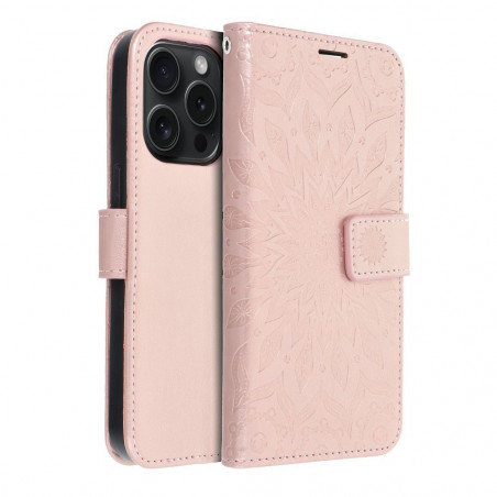 Apple iPhone 15 Pro Wallet Cases MEZZO Book Mandala  Rose gold