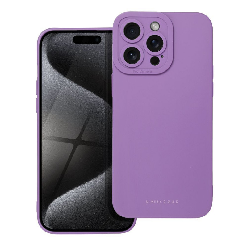 Apple iPhone 15 Pro Max Case Roar Luna Monochrome, Stylish, An aesthetic accessory  Violet 