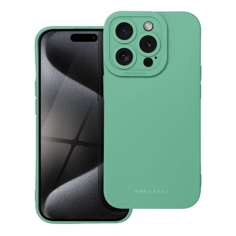 Apple iPhone 15 Pro Case Roar Luna Monochrome, Stylish, An aesthetic accessory  Green 