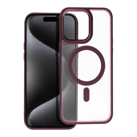 Apple iPhone 15 Pro Max Case Matte Mag Cove MagSAFE  Plum red