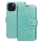 Apple iPhone 15 Wallet Cases MEZZO Book Mandala  Green 