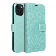 Apple iPhone 15 Wallet Cases MEZZO Book Mandala  Green