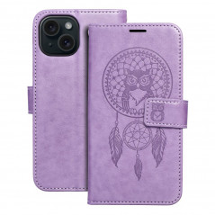 Apple iPhone 15 Wallet Cases MEZZO Book Dreamcatcher  Purple