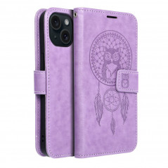 Apple iPhone 15 Wallet Cases MEZZO Book Dreamcatcher  Purple 