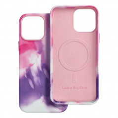 Apple iPhone 13 Pro Max Case Leather Mag Cover Elegant  MagSAFE  Purple splash 