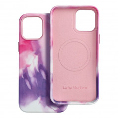 Apple iPhone 12 Pro Max Case Leather Mag Cover Elegant  MagSAFE  Purple splash 