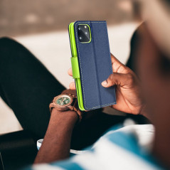 Oppo A17 Wallet Cases Fancy Book Navy / Lime 