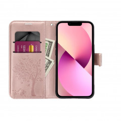 Samsung Galaxy A34 Wallet Cases MEZZO Book Tree  Rose gold 