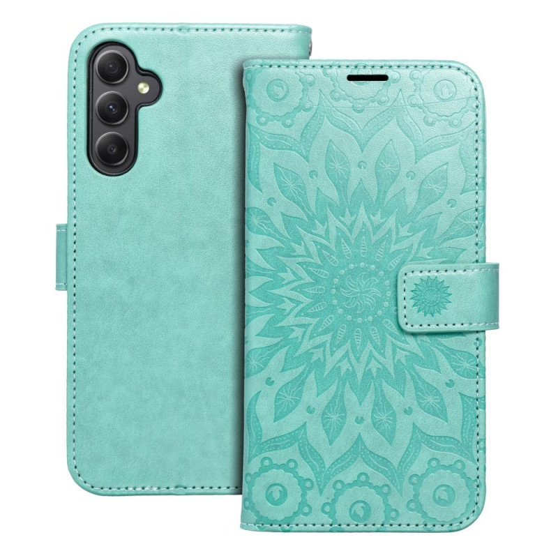 Samsung Galaxy A34 Wallet Cases MEZZO Book Mandala  Green 