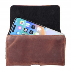 Apple iPhone 12 mini Univerzálne puzdro, Horizontal holsters, Belt Holster ROYAL Crazy Horse Brown 