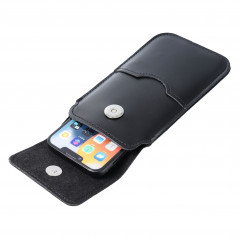 Apple iPhone 5 5S Univerzálne puzdro, Belt Holster ROYAL - Leather universal flap pocket Black 