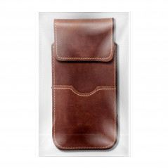 Apple iPhone 6 6S Univerzálne puzdro, Belt Holster ROYAL - Leather universal flap pocket Brown 