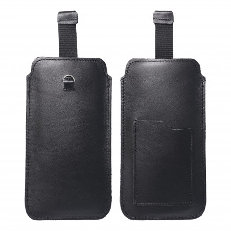 Apple iPhone 5 5S Univerzálne puzdro, Belt Holster ROYAL - Leather universal flap pocket Black 