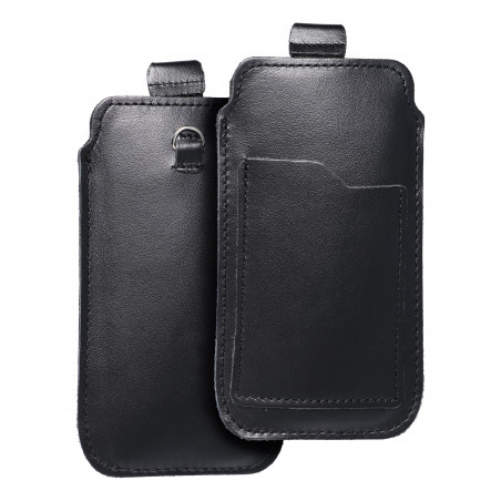 Apple iPhone 6 6S Univerzálne puzdro, Belt Holster ROYAL - Leather universal flap pocket Black 