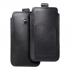 Apple iPhone 6 6S Plus Univerzálne puzdro, Belt Holster ROYAL - Leather universal flap pocket Black 