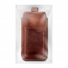 Apple iPhone 6 6S Univerzálne puzdro, Belt Holster ROYAL - Leather universal flap pocket Brown 