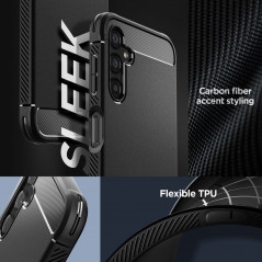 Samsung Galaxy A14 LTE Case Spigen Rugged Armor Carbon Fibre, Elegant  Matte black 