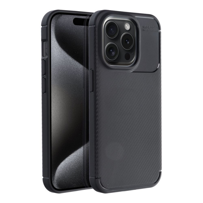 Apple iPhone 15 Case Carbon premium Elegant  Black 