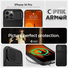 Apple iPhone 14 Pro Case Spigen Optik Armor Black 