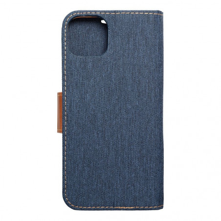 Apple iPhone 15 Plus Wallet Cases CANVAS Book Navy blue