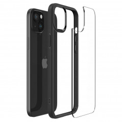 Apple iPhone 15 Plus Case Spigen Ultra Hybrid Crystal clear  Matte black 