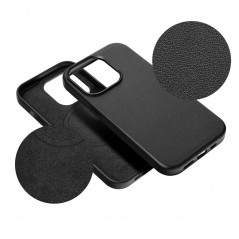 Apple iPhone 15 Pro Max Case Leather Mag Cover Elegant  MagSAFE  Black 