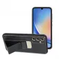 Samsung Galaxy A34 Case LEATHER Case Kickstand Black 