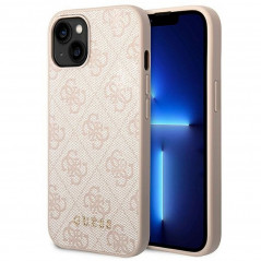 Apple iPhone 14 Case Guess 4G Gold Logo Elegant  Pink 