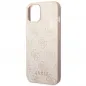 Apple iPhone 14 Case Guess 4G Gold Logo Elegant  Pink 