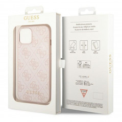 Apple iPhone 14 Case Guess 4G Gold Logo Elegant  Pink 