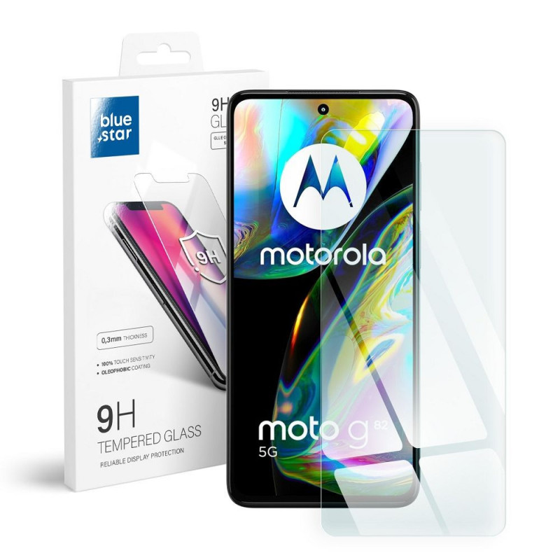 Motorola Moto G82 5G Tempered glass Blue Star 9H Transparent 