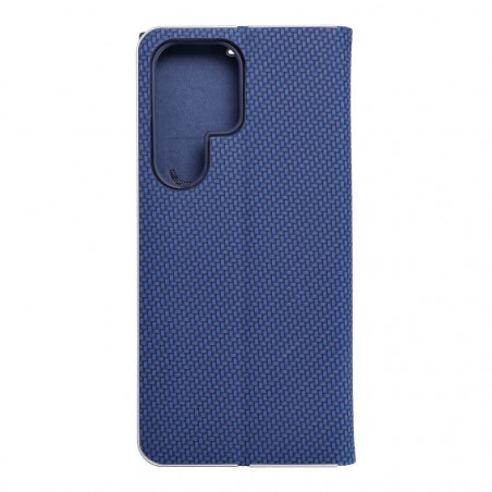 Samsung Galaxy S23 Ultra 5G Wallet Cases LUNA Book Carbon Carbon Fibre, Elegant  Blue