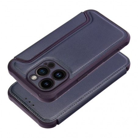 Apple iPhone 14 Pro Wallet Cases Razor Book Carbon Fibre, Carbon pattern Blue