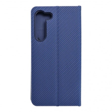 Samsung Galaxy S23 Plus 5G Wallet Cases LUNA Book Carbon Carbon Fibre, Elegant  Blue 