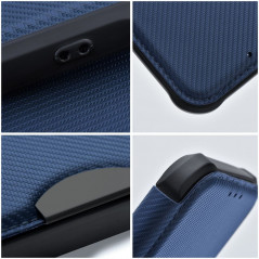 Apple iPhone 13 Wallet Cases Razor Book Carbon Fibre, Carbon pattern  Blue 