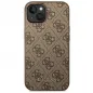 Apple iPhone 14 Plus Case Guess 4G Gold Logo Elegant  Brown 