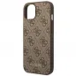 Apple iPhone 14 Plus Case Guess 4G Gold Logo Elegant  Brown 