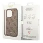 Apple iPhone 14 Pro Case Guess 4G Gold Logo Elegant  Brown 