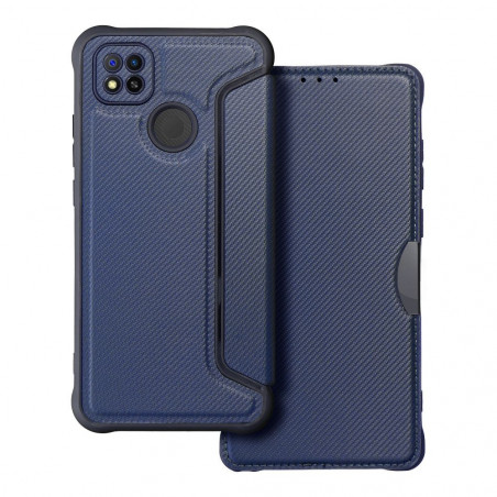 XIAOMI Redmi 9C Wallet Cases Razor Book Carbon Fibre, Carbon pattern  Blue 