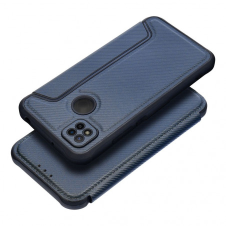 XIAOMI Redmi 9C Wallet Cases Razor Book Carbon Fibre, Carbon pattern  Blue 