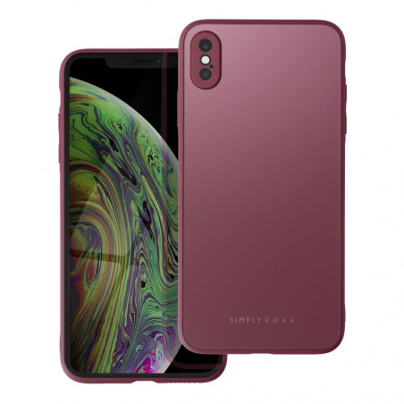 Apple iPhone XS Case Roar Matte Glass Stylish  Claret 