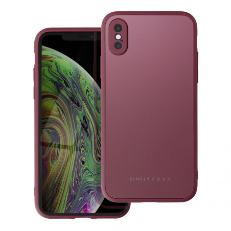 Apple iPhone X Case Roar Matte Glass Stylish  Claret