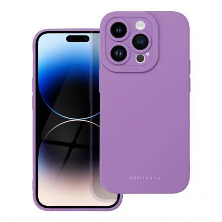 Apple iPhone 14 Pro Case Roar Luna Monochrome, Stylish, An aesthetic accessory  Violet 