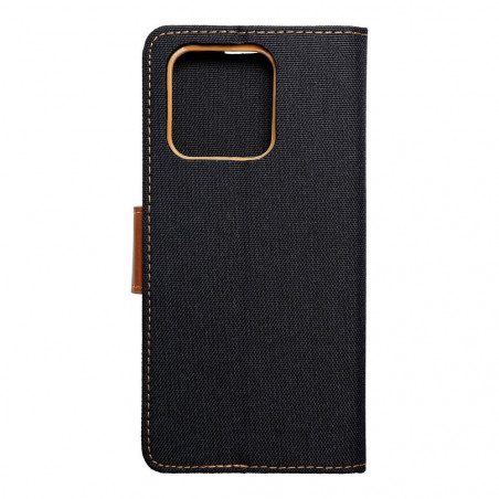 XIAOMI Redmi 10C Wallet Cases CANVAS Book Black 