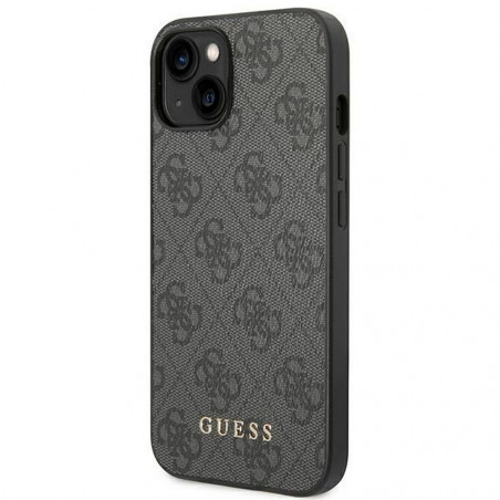 Apple iPhone 14 Plus Case Guess 4G Gold Logo Elegant  Grey