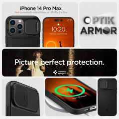 Apple iPhone 14 Pro Max Case Spigen Optik Armor Black 